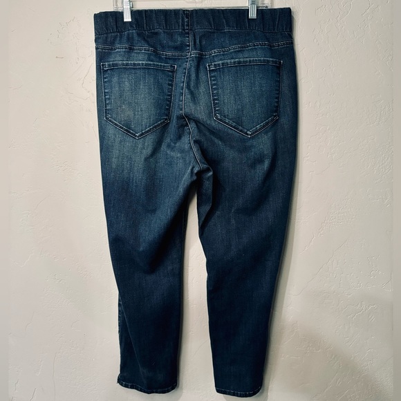 NYDJ Pull-On Jeans Straight Leg Fit Stretch Dark Wash High-Rise Denim SZ 16W - Picture 3 of 15